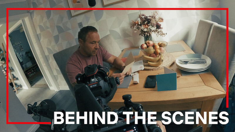 Stephen Graham as Eddie Miller, on the set of 'Adolescence'