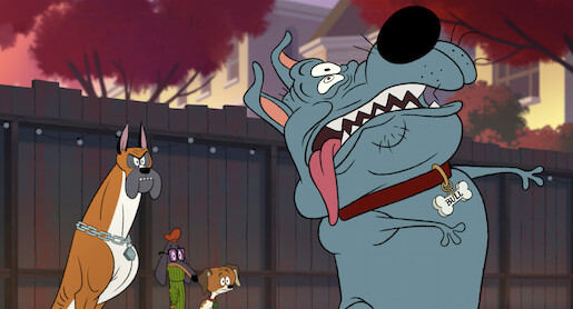 An animated dog poses like a zombie in 'Fixed'