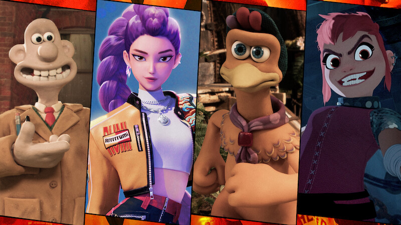 Montagem mostra quatro personagens de desenhos animados lado a lado