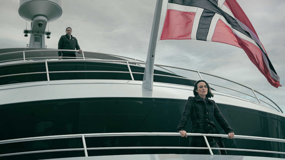 Keira Knightley as Lo on a ship in 'The Woman in Cabin 10.'