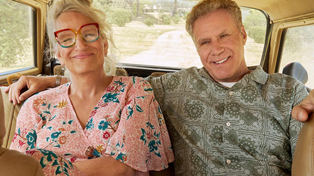 Harper Steele and Will Ferrell pose for the camera.