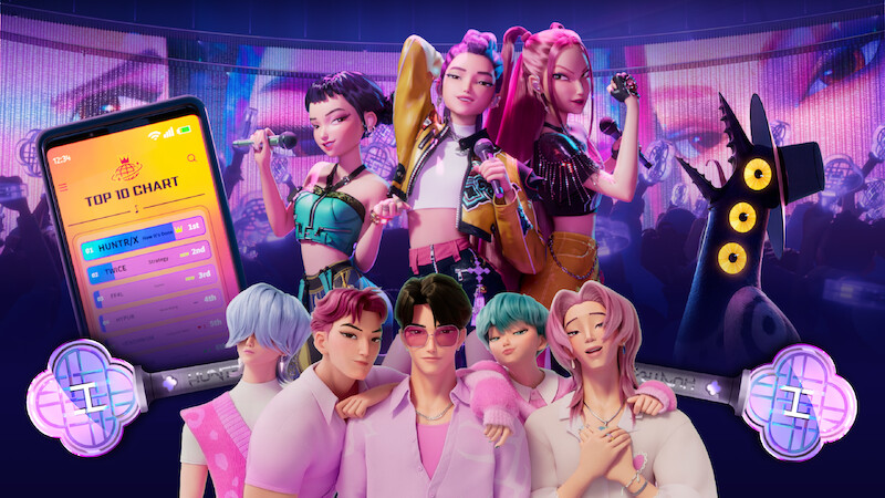 Colagem com personagens de ‘Guerreiras do K-Pop’