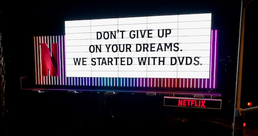 Netflix Billboard at night.