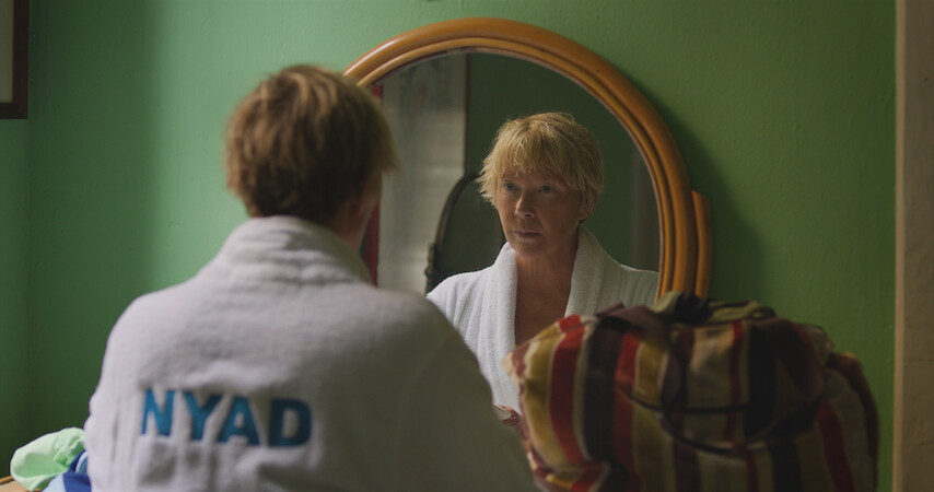Annette Bening as Diana Nyad in 'NYAD'.