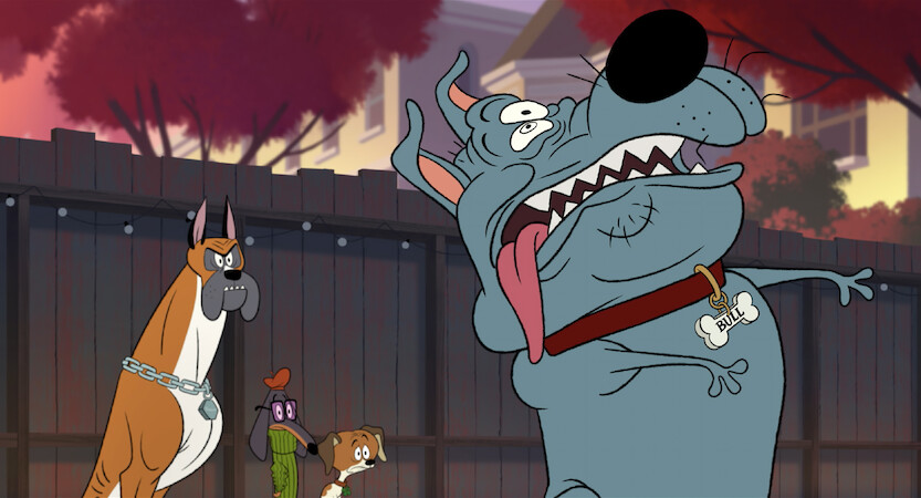 An animated dog poses like a zombie in 'Fixed'