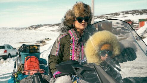 Anna Lambe as Siaja and Keira Cooper as Bun in 'North of North'.