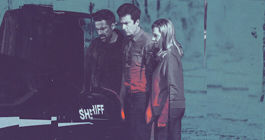 Stylized image of the Jason Bateman and Laura Linney in 'Ozark'