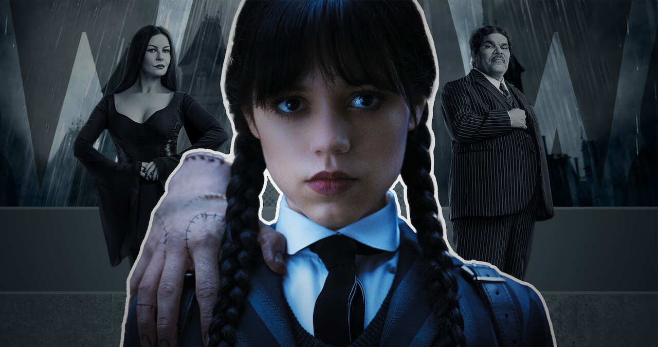 Jenna Ortega com Mãozinha no ombro.