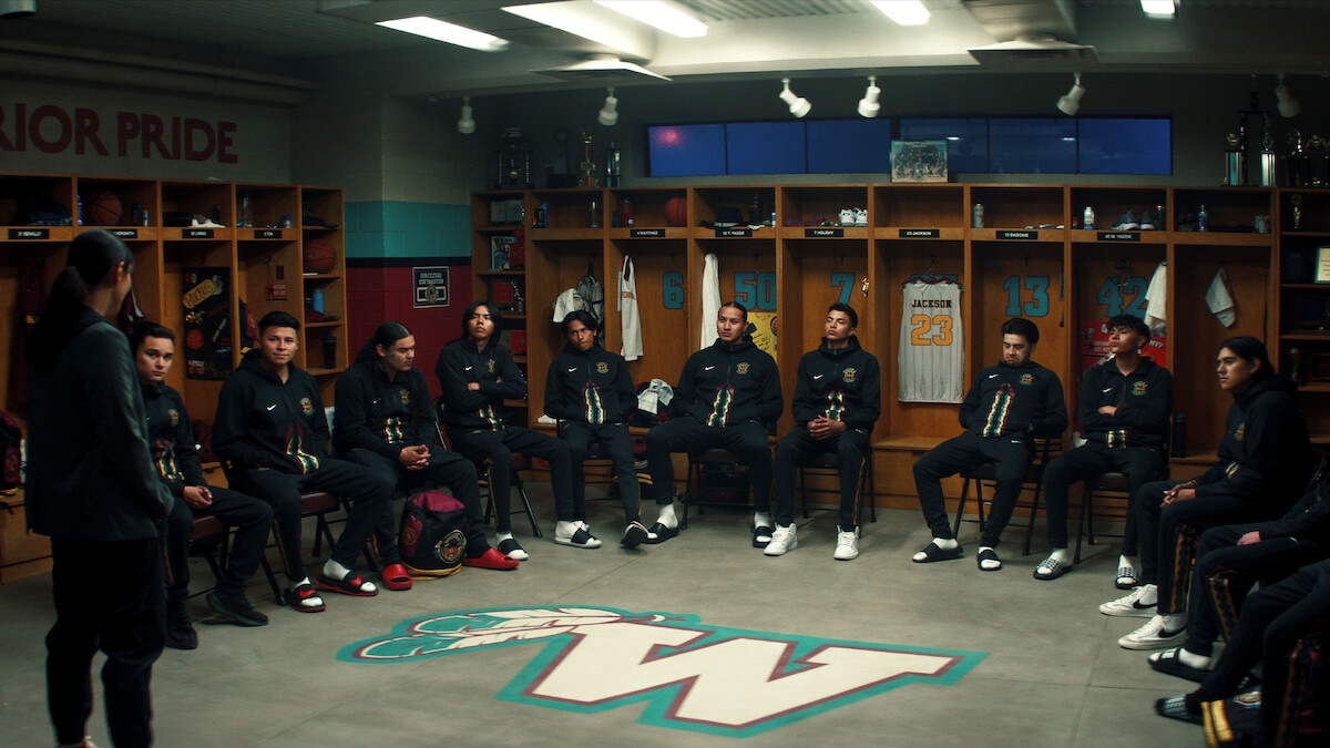 The Chuska Warriors in the locker room of 'Rez Ball.'