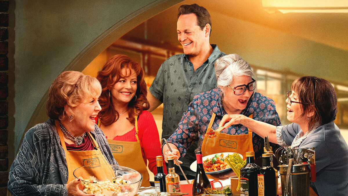 The cast of 'Nonnas' in the kitchen