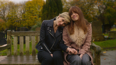 Jodie Whittaker and Aimee Lou Wood in 'Toxic Town'.