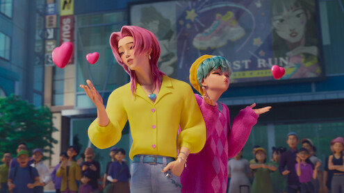 Romance Saja e Baby Saja assopram corações em ‘Guerreiras do K-Pop’