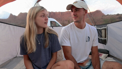 Gabby Petito and Brian Laundrie looking at each other