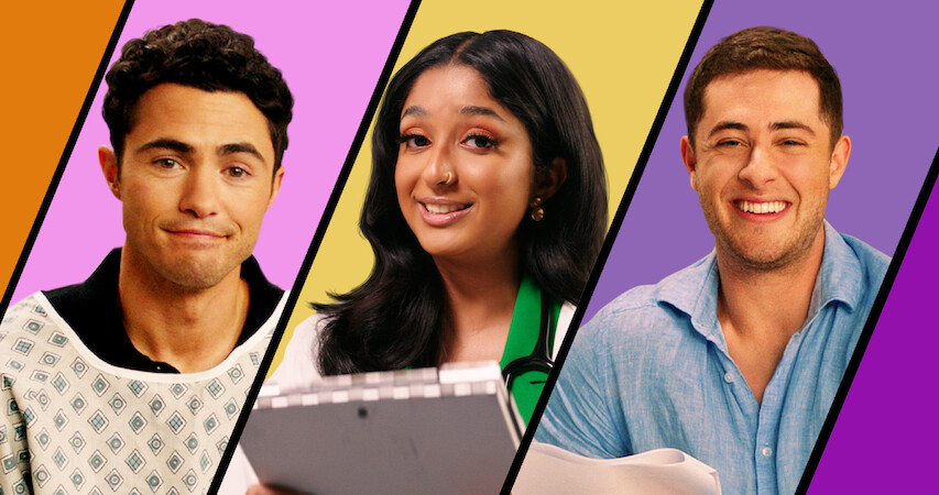 Darren Barnet, Maitreyi Ramakrishnan and Jaren Lewison