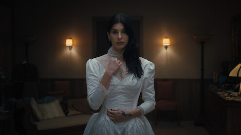 Something Very Bad Is Going To Happen. Camila Morrone as Rachel Harkin in episode 102 of Something Very Bad Is Going To Happen. Cr. Courtesy of Netflix © 2026