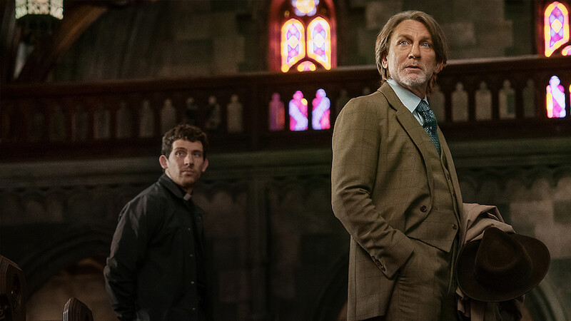 Josh O’Connor and Daniel Craig as Benoit Blanc in 'Wake Up Dead Man: A Knives Out Mystery'