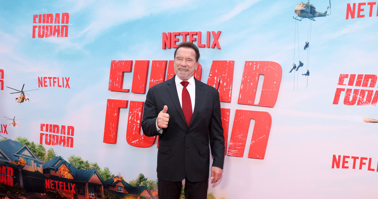 Arnold Schwarzenegger at the FUBAR red carpet premiere.