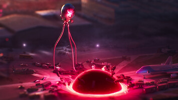An miniature alien attacks a miniature airport in 'Love, Death, + Robots' Volume 4