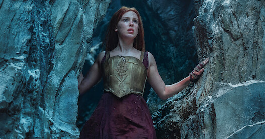 Millie Bobby Brown as Elodie in ‘Damsel’.