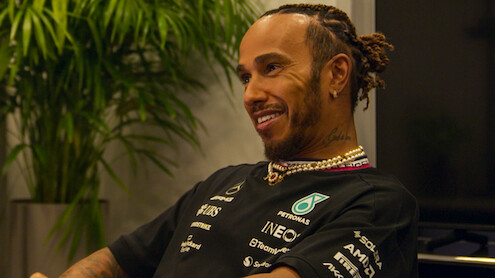 Lewis Hamilton smiling