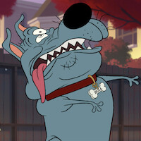 An animated dog poses like a zombie in 'Fixed'