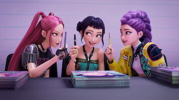 Mira, Zoey, e Rumi em 'Guerreiras do K-Pop'