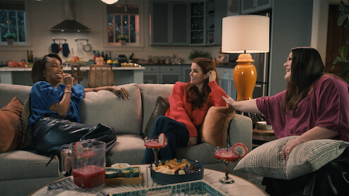 Heather Headley as Helen Decatur, JoAnna Garcia Swisher as Maddie Townsend, and Brooke Elliott as Dana Sue Sullivan in 'Sweet Magnolias' Season 4.