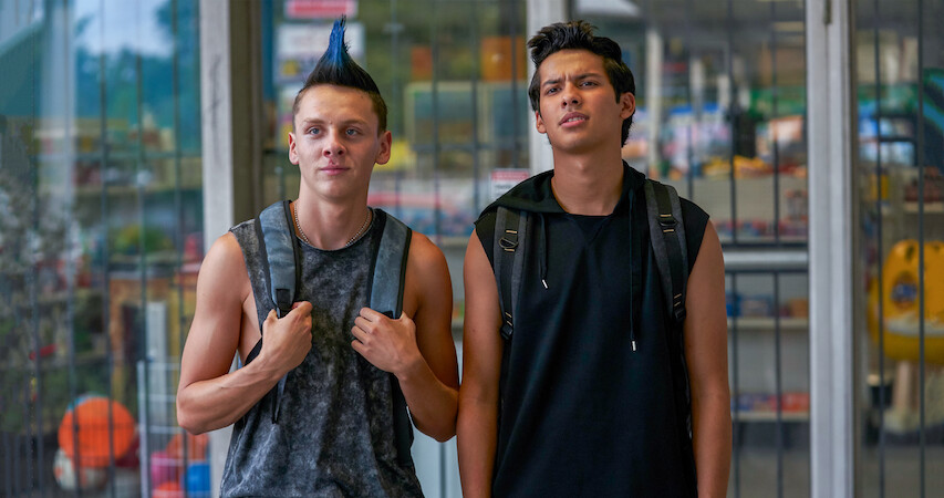 An image of both Jacob Bertrand and Xolo Maridueña standing next to each other