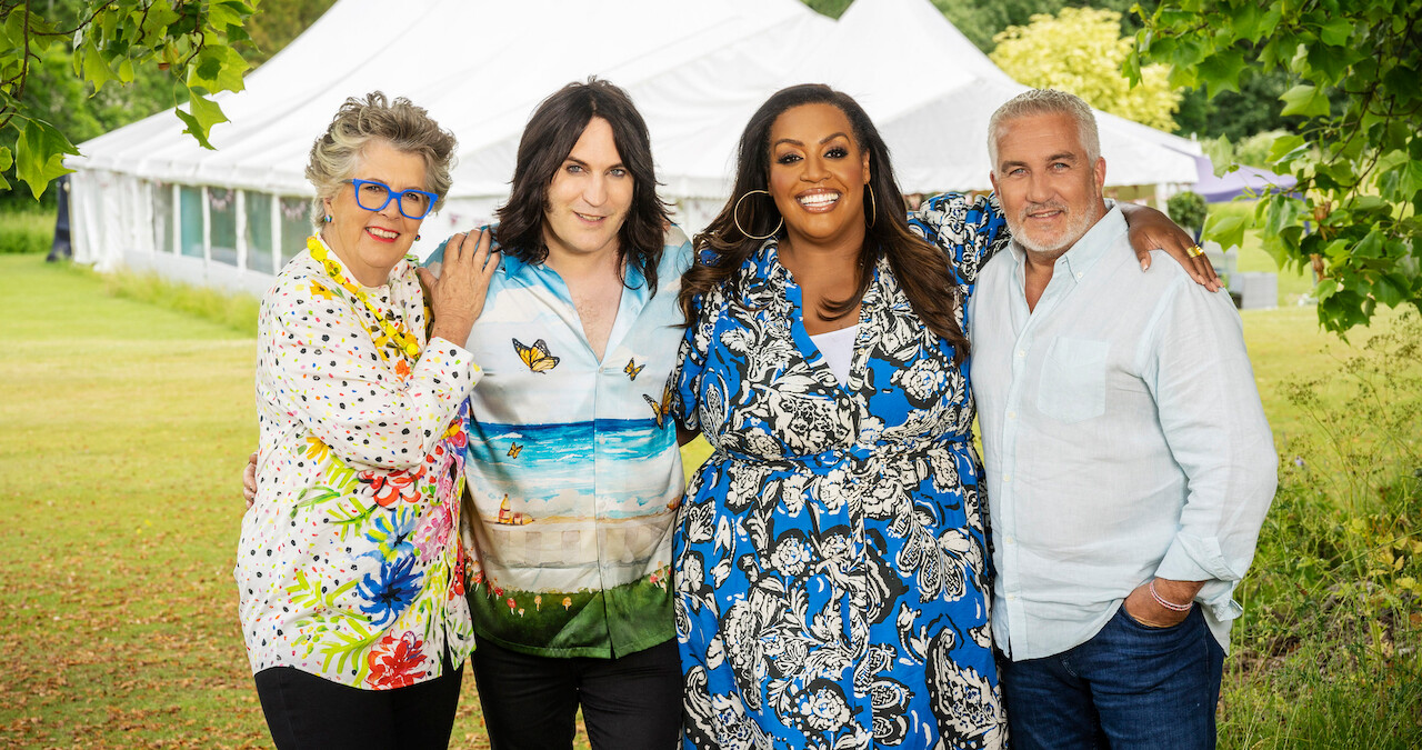 Prue Leith, Noel Fielding, Alison Hammond, and Paul Hollywood.