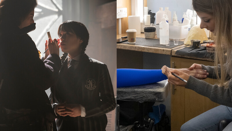 Imagens dos bastidores com Slurp, Jenna e Mãozinha.