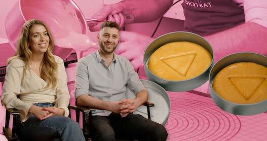 two people explain how they cooked the Dalgona cookie for Squid Game the Challenge