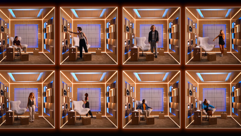 The cast of 'Building the Band' Season 1 in their booths.