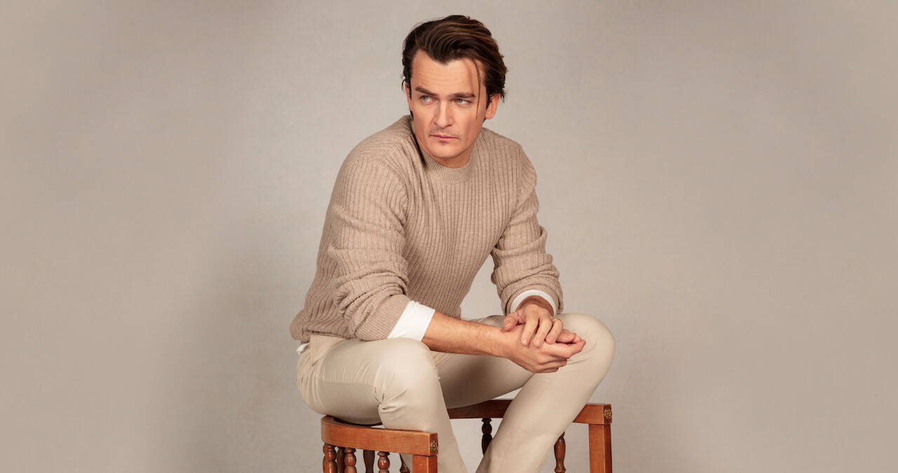 A glamor shot of actor Rupert Friend for his role in Anatomy of a Scandal