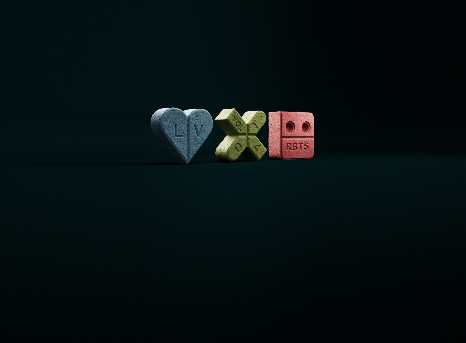Love, Death + Robots - A heart, x and square 