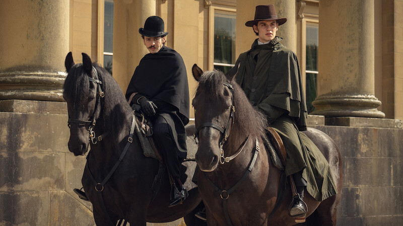 Anthony Boyle as Arthur Guinness and Louis Partridge as Edward Guinness in ‘House of Guinness’ Season 1. 