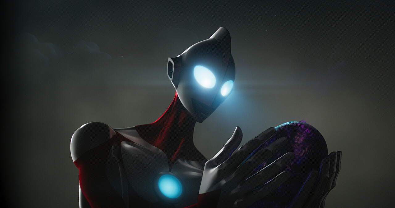 Ultraman holding something in his hands