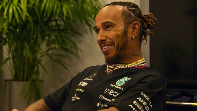Lewis Hamilton smiling