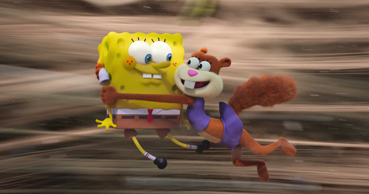 SpongeBob SquarePants (voiced by Tom Kenny) and Sandy Cheeks (voiced by Carolyn Lawrence) in ‘Saving Bikini Bottom: The Sandy Cheeks Movie.’