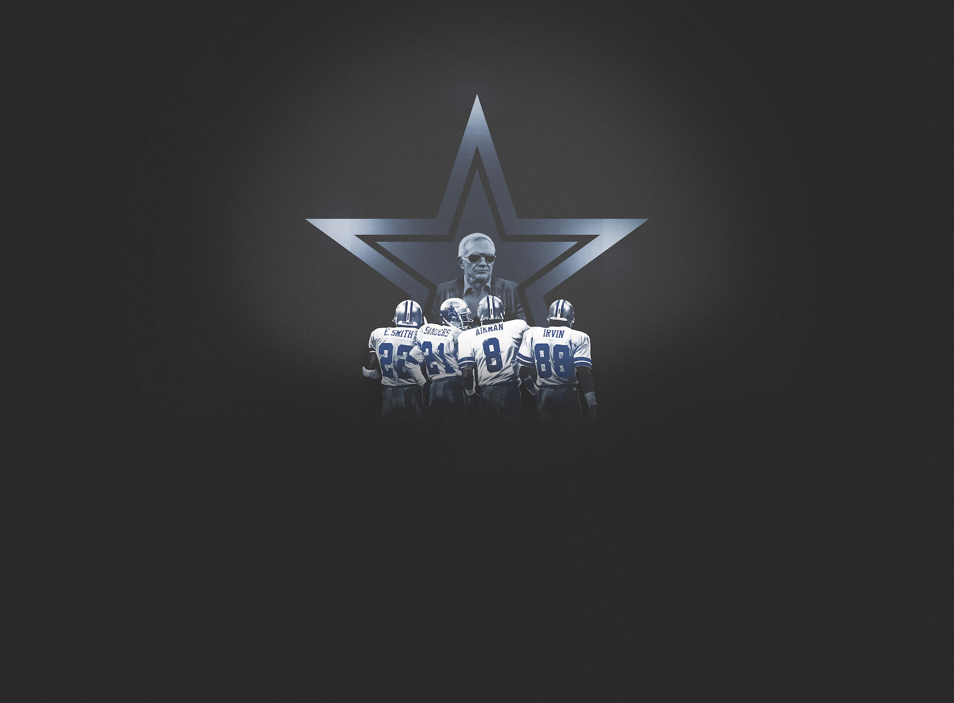 America's Team: The Gambler and His Cowboys key art - the Cowboys backlit by the Star
