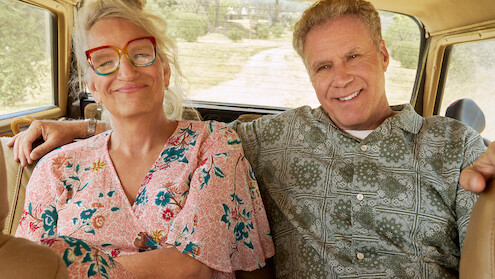 Harper Steele and Will Ferrell pose for the camera.