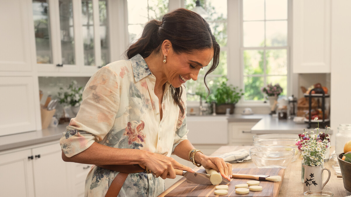 With Love, Meghan. Meghan, Duchess of Sussex in episode 108 of With Love, Meghan. Cr. Jake Rosenberg/Netflix © 2025