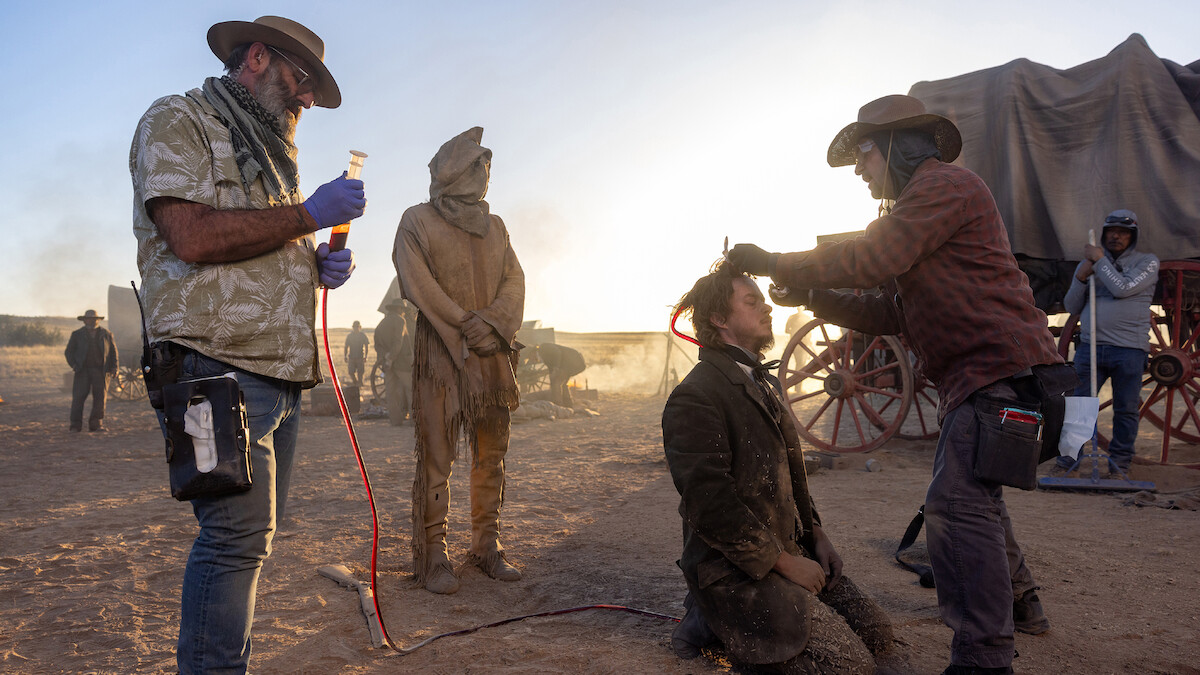 BTS still from "American Primeval"