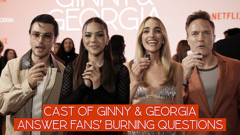 Still of Felix Mallard, Antonia Gentry, Brianne Howey and Scott Porter with "Cast Answer Fans' Burning Questions" text.