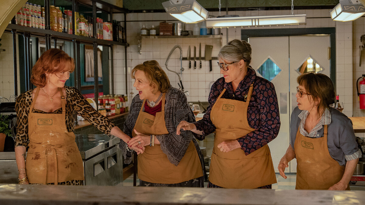 Susan Sarandon as Gia, Brenda Vaccaro as Antonella, Lorraine Bracco as Roberta and Talia Shire as Teresa in 'Nonnas'