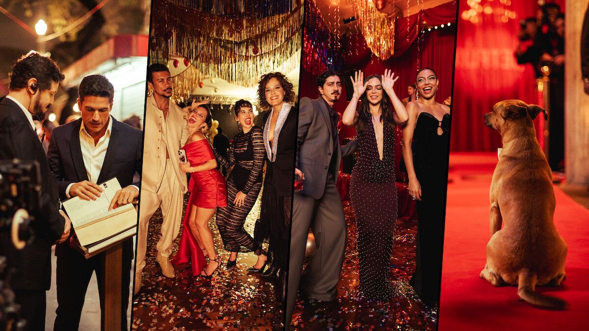 Montagem mostra atores e atrizes da Netflix na festa da empresa