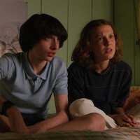 Finn Wolfhard as Mike and Millie Bobby Brown as Eleven in 'Stranger Things' Season 3.