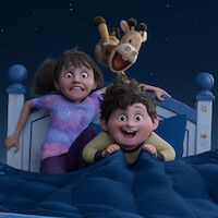 Stevie and her little brother Elliot in the animated feature 'In Your Dreams'