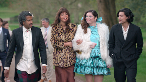Prasanna Puwanarajah, Adele Exarchopoulos, Megan Stalter, and Will Sharpe in ‘Too Much’