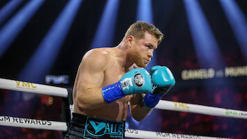 Canelo Álvarez during a fight