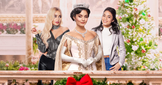 Vanessa Hudgens appears as three different princesses in the promotional image for "The Princess Switch"